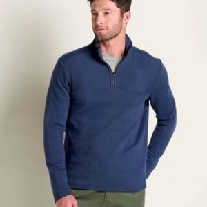 Toad&Co Moonwake 1/4 Zip Pullover Sweater True Navy Size L NWT Outdoor Hiking